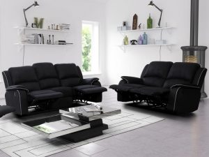 Ideas para decoraciones de salones con sofás negros